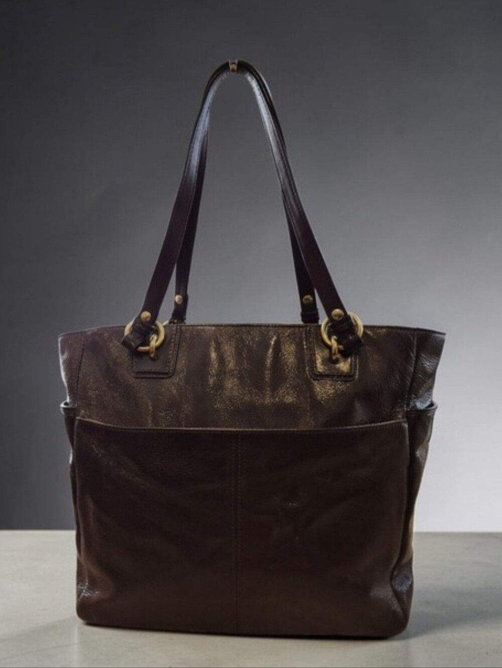 Coach Mahogony Brown Patent Leather Tote Bag - Stunning - Picture 11 of 16